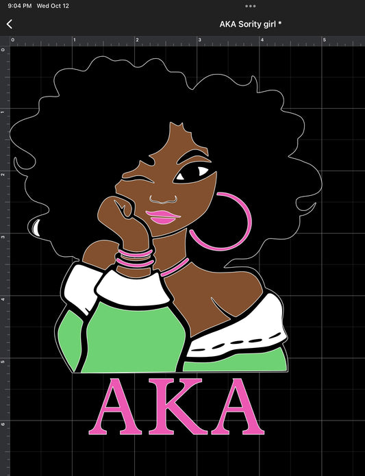 Alpha Kappa Alpha (AKA) Sorority Girl Car Decal