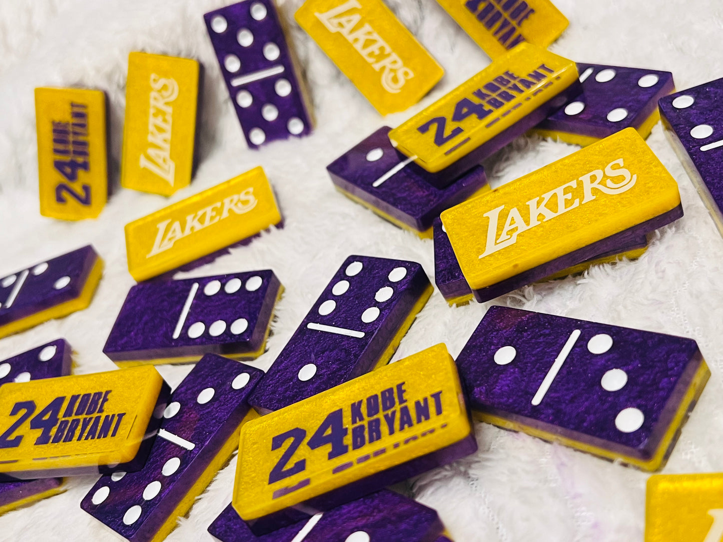 Custom Lakers Double Six Dominoes