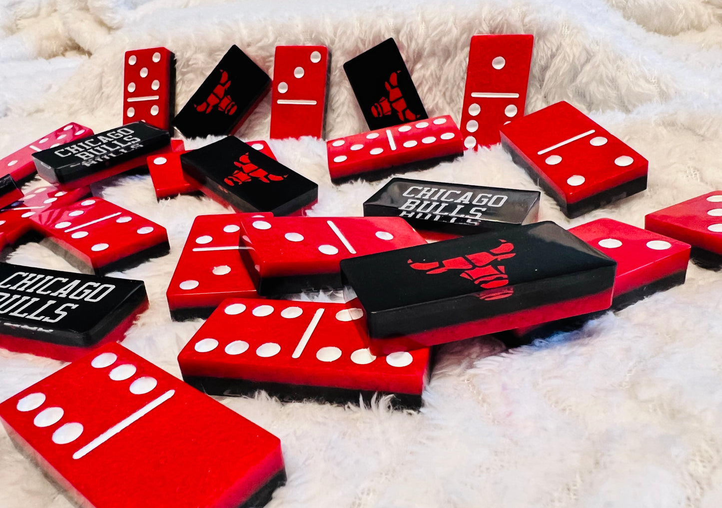 Custom Chicago Bulls Double Six Dominoes