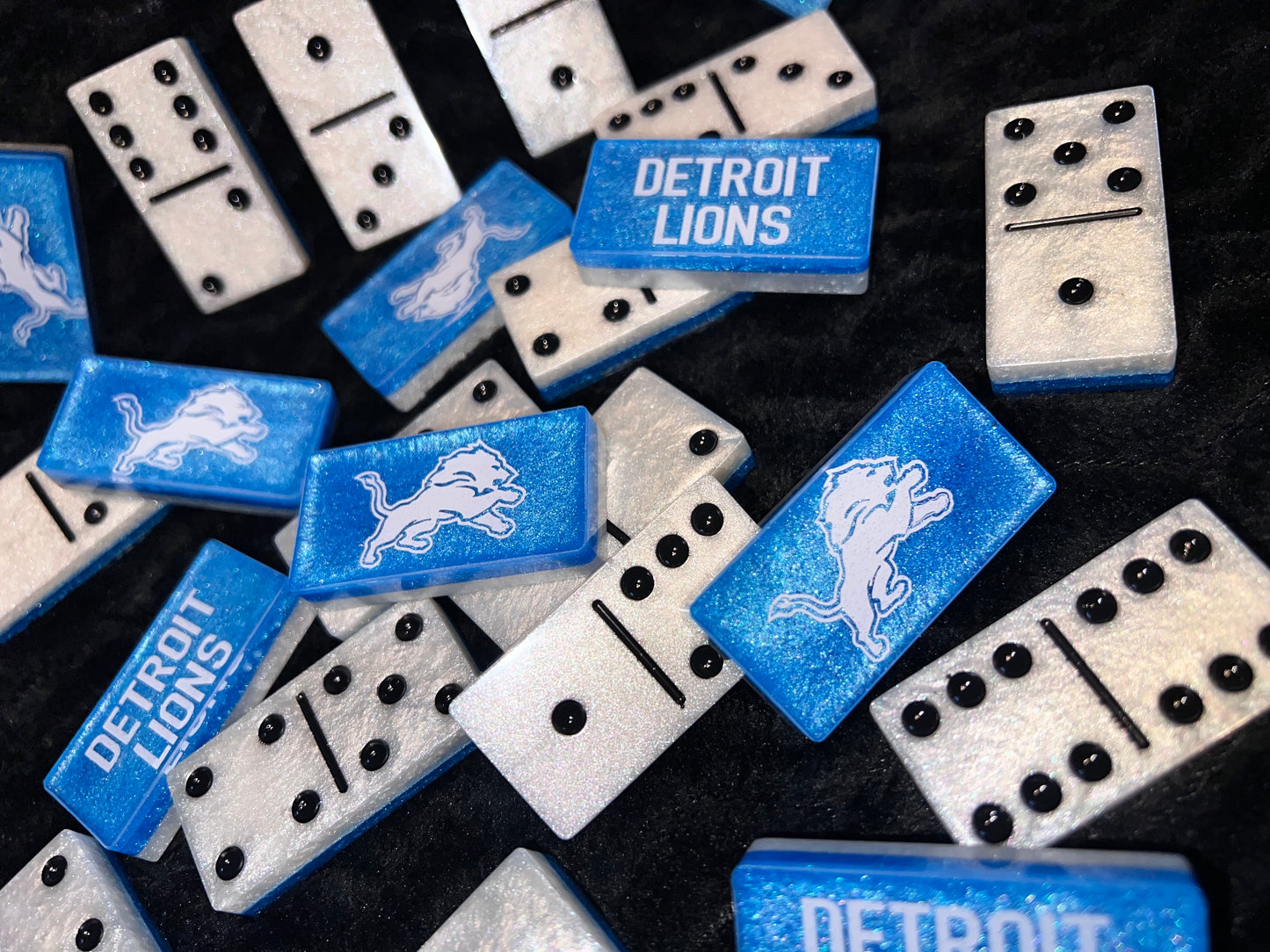 Custom Detroit Lions Double Six Dominoes