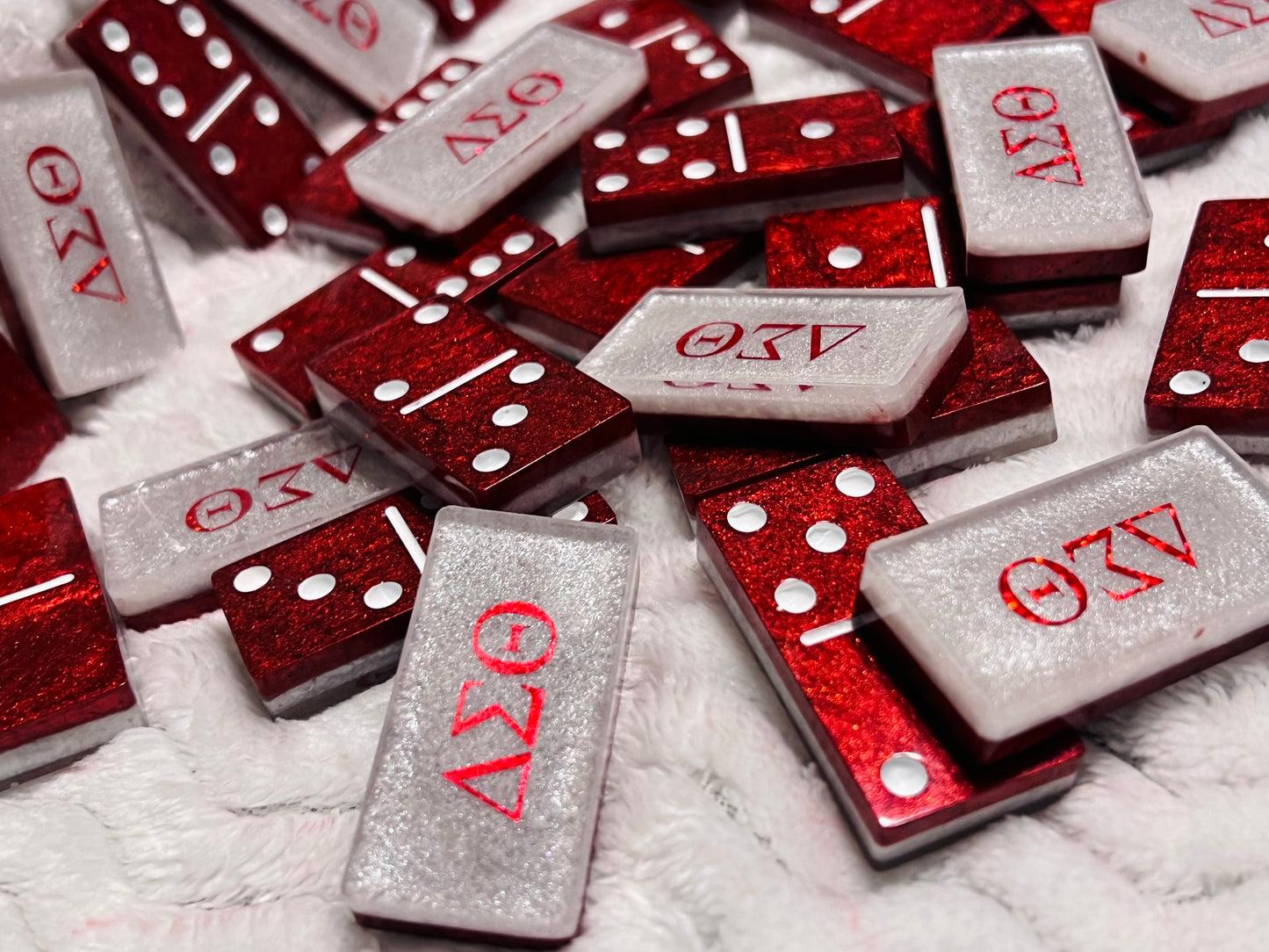 Custom Delta Sigma Theta ΔΣΘ Double six Dominoes