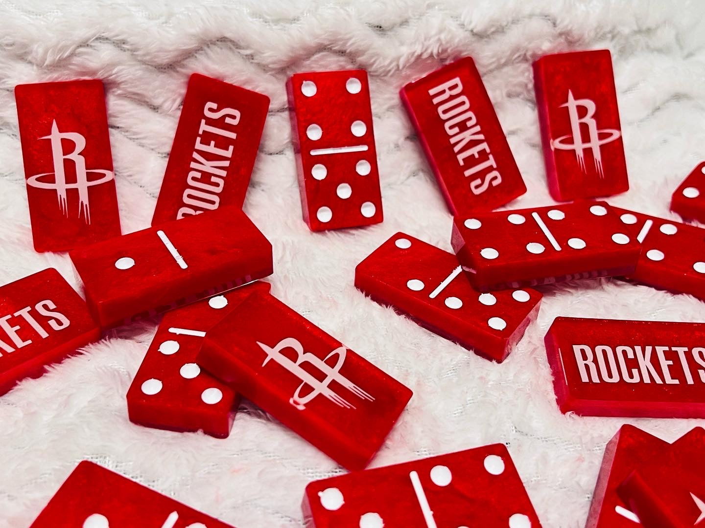 Custom Houston Rockets Double Six Dominoes