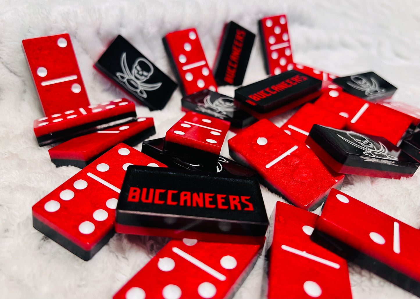 Custom Tampa Buccaneers Double Six Dominoes