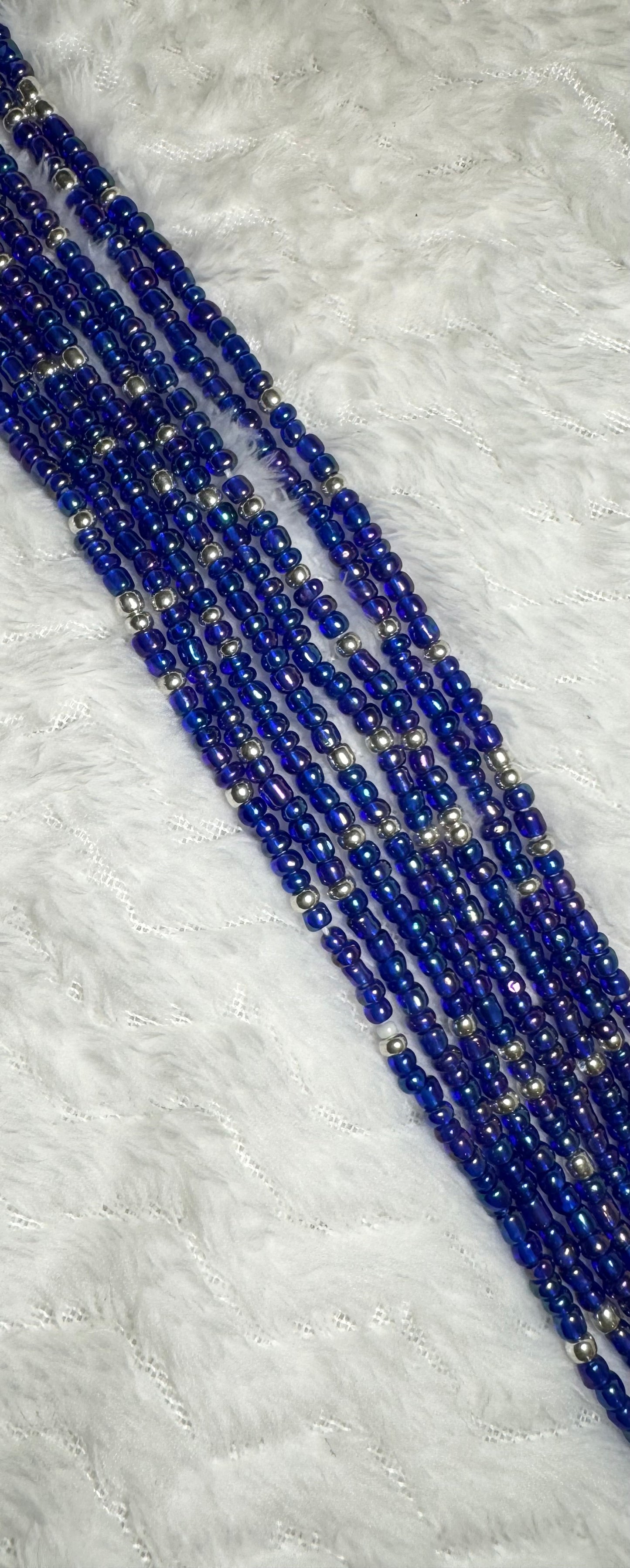 Handcrafted Seed Waist Beads- Blue