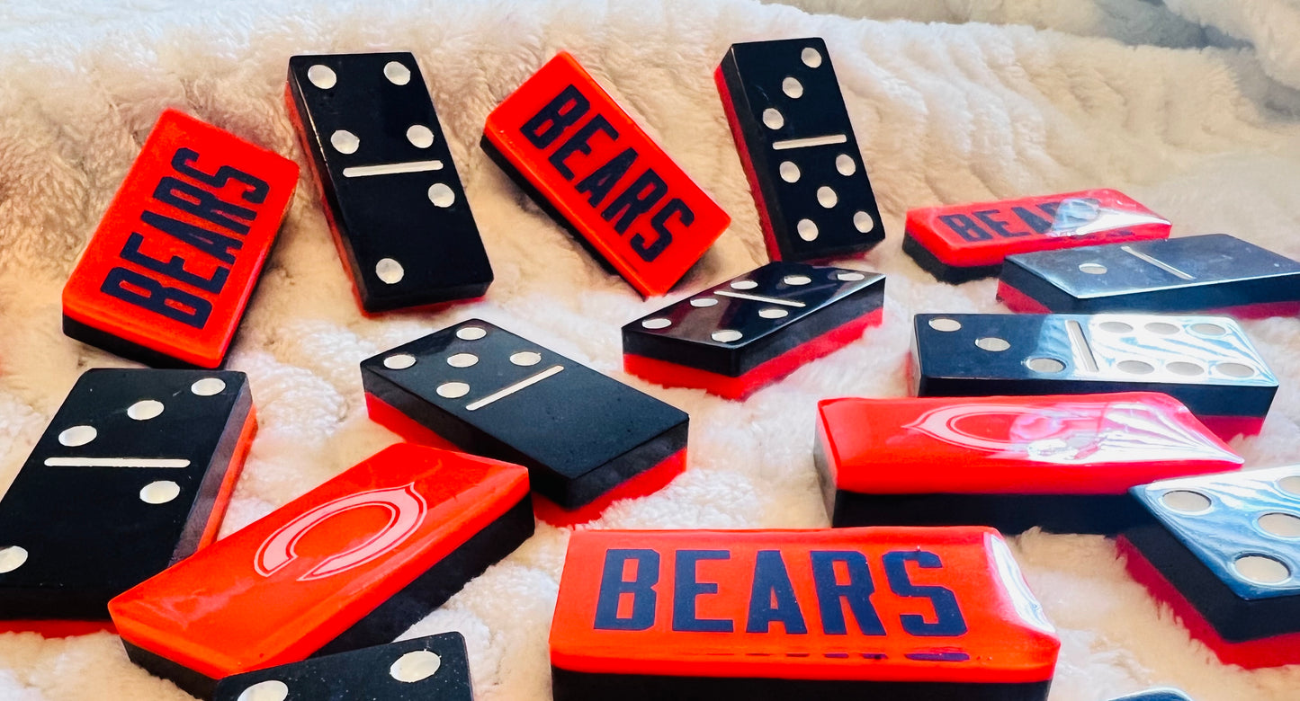 Custom Chicago Bears Double Six Dominoes