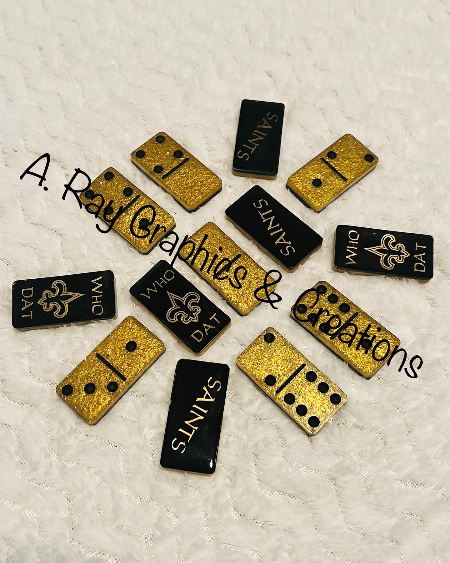 Custom New Orleans Saints Double Six Dominoes