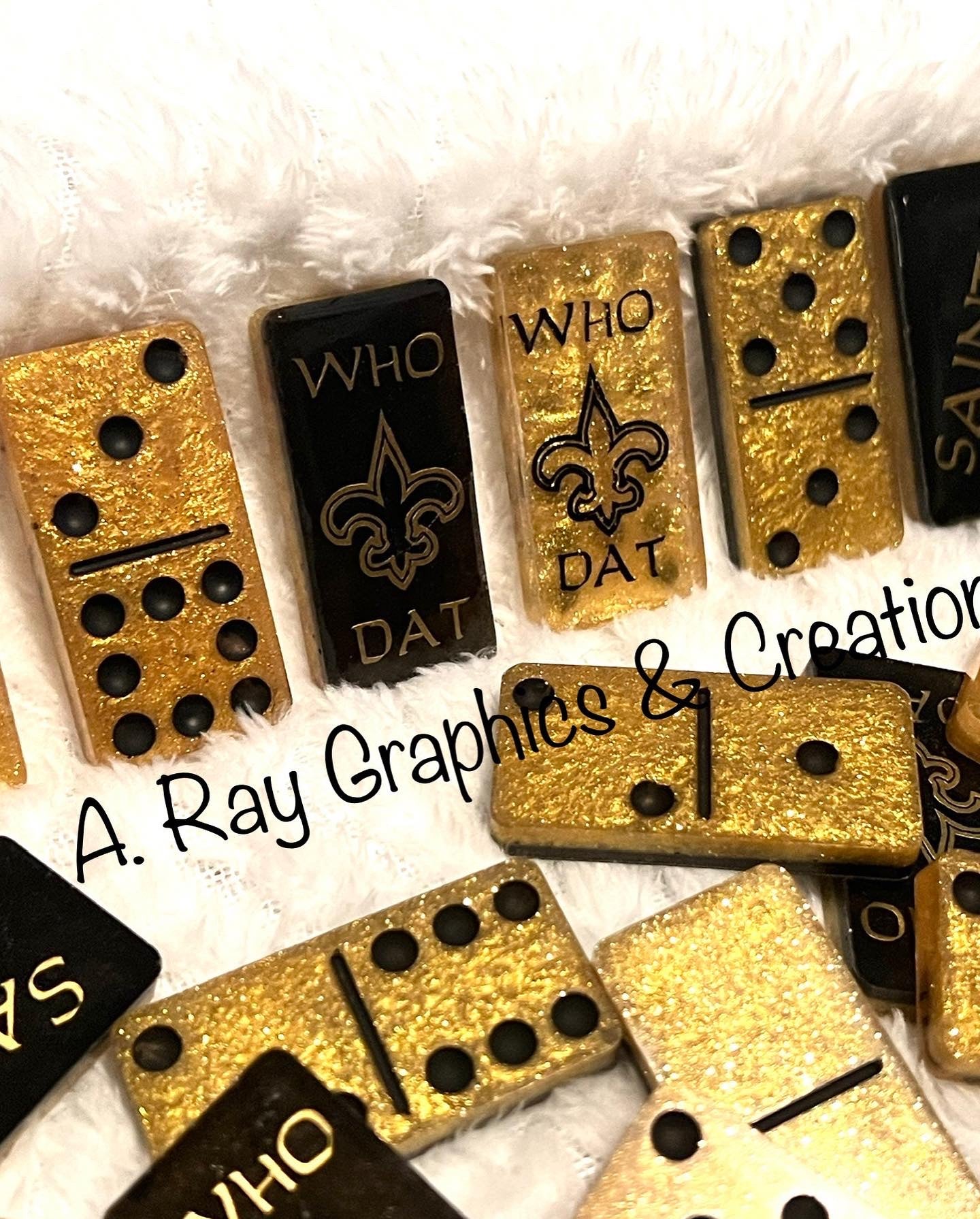 Custom New Orleans Saints Double Six Dominoes