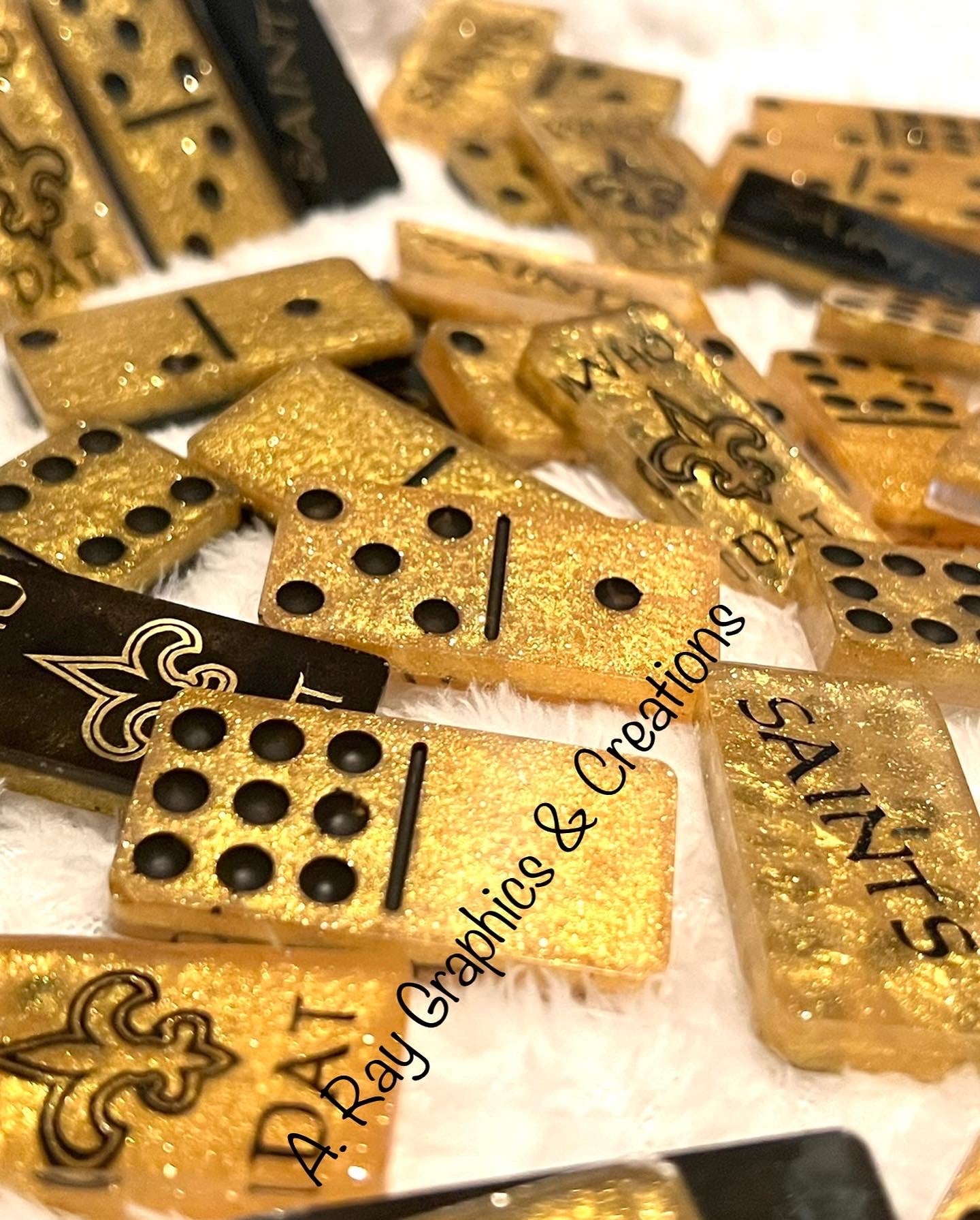 Custom New Orleans Saints Double Six Dominoes