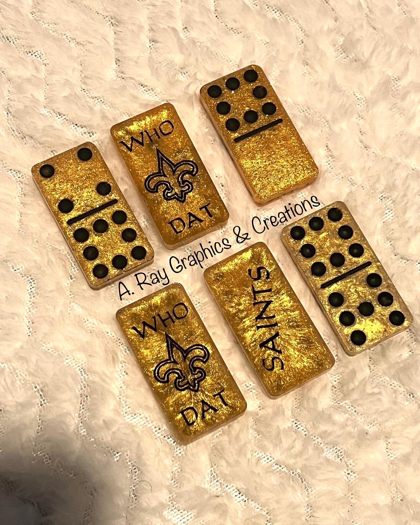 Custom New Orleans Saints Double Six Dominoes